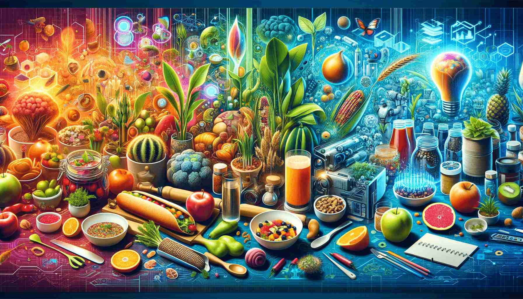 Image showcasing diverse, innovative food products