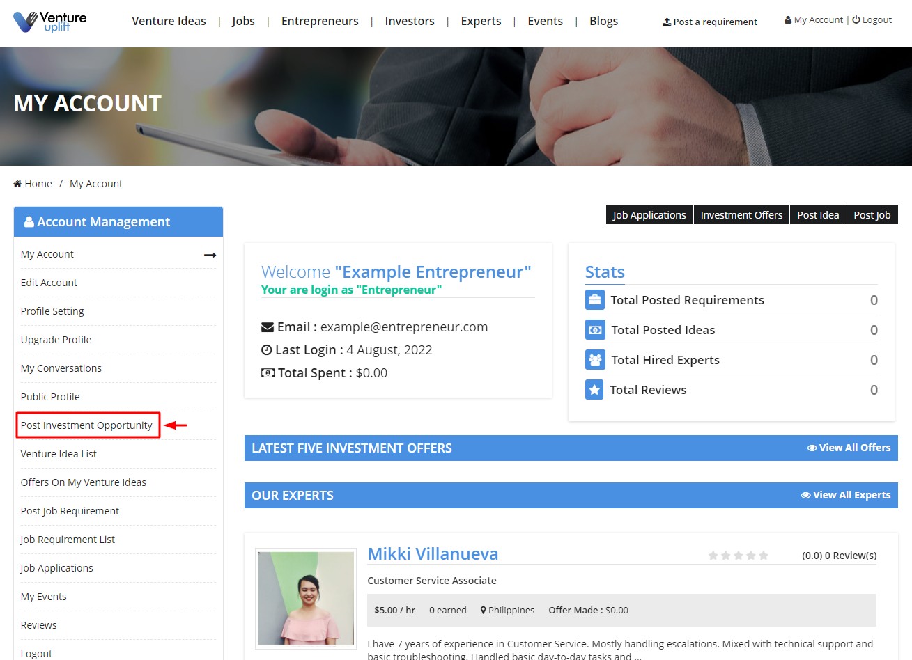 How to Post Business Ideas - Step 2