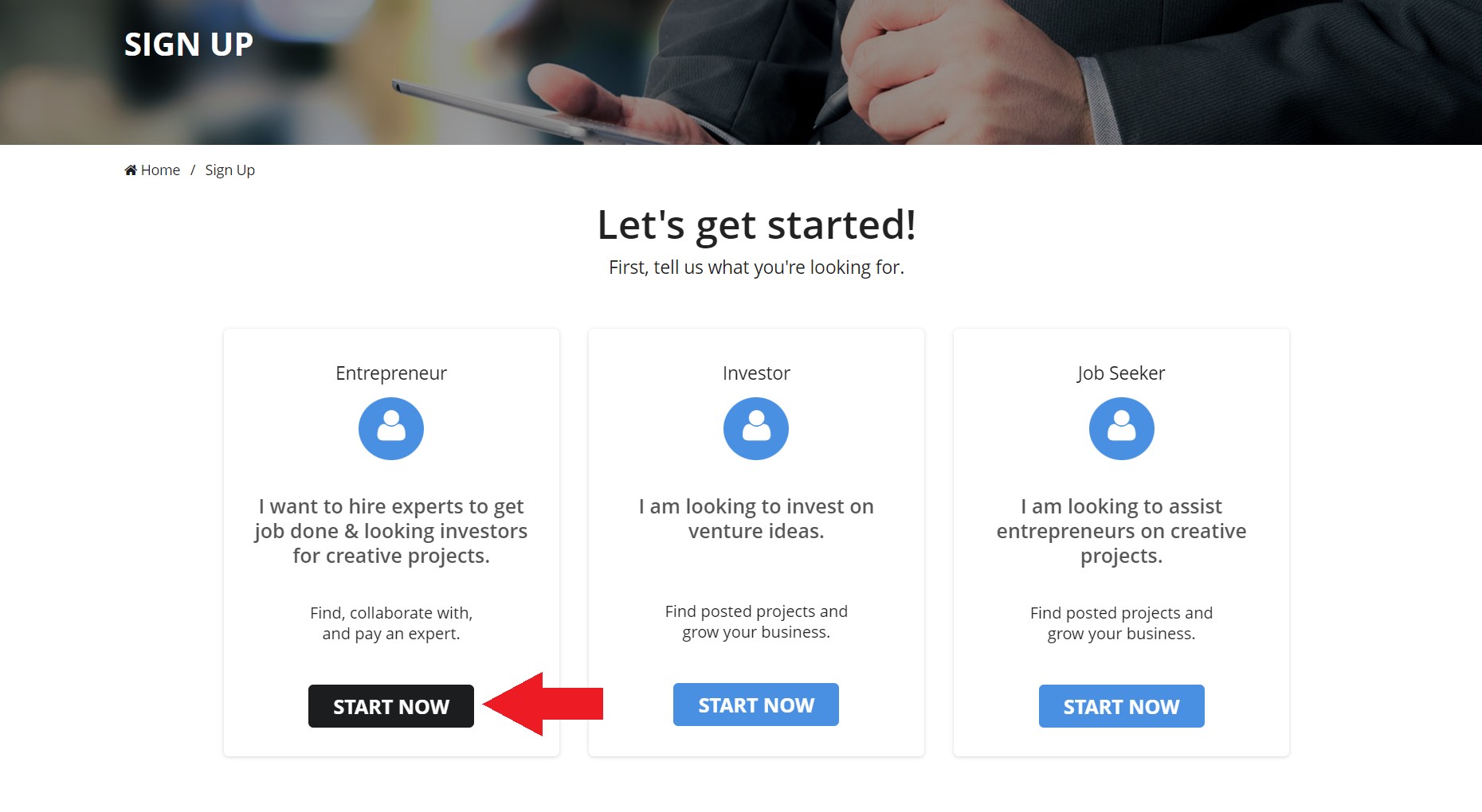 How To Register As Entrepreneur - Step 1