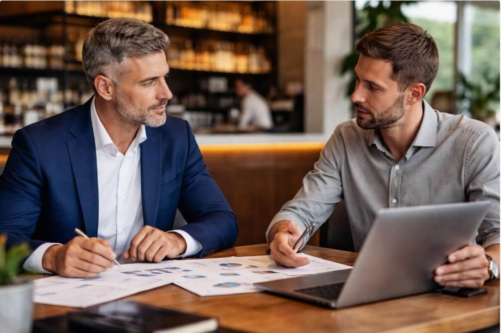 Hospitality Founder Consulting with Industry Expert in Australia Hospitality founder consulting with an expert to improve operations and profitability